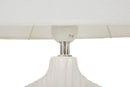 Lampada da Tavolo Seta Bianca 28,5x15x43 cm in Ceramica e Ferro e Tessuto Bianco      