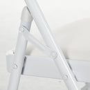 Set 2 Sedie Pieghevoli 45x46x78 cm Imbottite in Finta Pelle PU e Metallo Bianco   