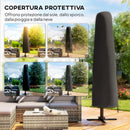 Ombrellone da Giardino 286x286x251 cm Decentrato con Base a Croce e Copertura in Alluminio Cachi      