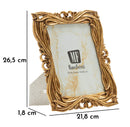 Cornice Baroque 21,8x1,8x26,5 cm in Resina e Vetro Oro      