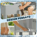 Frigo Portatile 92x39x81 cm Capacità 76 L con Ruote e Apribottiglie in Plastica e Metallo Argento      