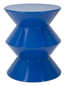 Tavolinetto Zag Blu Ø37,5x45 cm in Metallo Blu      