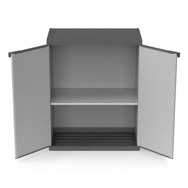 Armadio da Esterno 68x40x85 cm 2 Ante 2 Ripiani in Resina Grigio prezzo