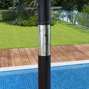 Ombrellone Doppio 285x147x227 cm Inclinabile a 45° con Prese d'Aria in Acciaio e Poliestere Grigio 