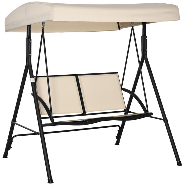 sconto Dondolo 2 Posti 140x118x162 cm in Acciaio e Poliestere Beige