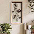 Pannello Legno Girish B 30x2,5x60 cm in Ferro e MDF Marrone e Nero      