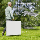 Tavolo da Giardino Pieghevole 180x74x74 cm con Maniglia in Acciaio e Plastica Bianco   
