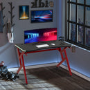 Scrivania da Gaming 120x60x74,5 cm in Truciolare e Acciaio Nero