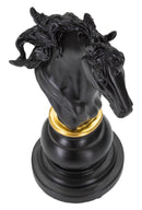 Cavallo da Scacchi 14x27x11 cm in Poliresina Nero/Oro