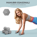 Set 2 Manubri Esagonali da 2x6 kg con Impugnatura Antiscivolo in Metallo e Plastica Grigio      