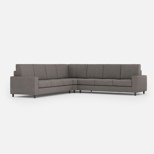 sconto Divano Angolare 7 Posti 286x286x85 cm Sakar in Tessuto Grigio