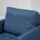 Poltrona 76x70x87 cm in Tessuto Effetto Lino Blu