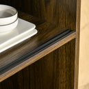 Mobile Credenza 3 Cassetti 2 Ante 3 Ripiani 80x40x178 cm in Legno Noce
