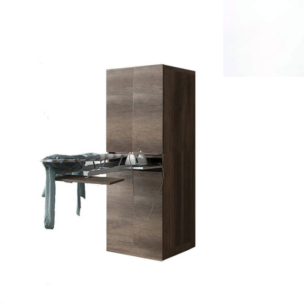 Mobile Lavanderia a Colonna per Lavatrice o Asciugatrice con Asse da Stiro e Ante 70x70x174A cm in Nobilitato Unika Bianco Latte acquista