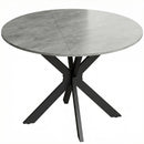 Tavolo Pieghevole 2-6 Persone Ø110x76 cm Ali Pieghevoli Struttura Acciaio Doppia X Grigio Cemento      