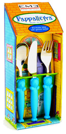 Set Posate per Bambini in Acciaio Eme Pappallegra Azzurro