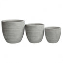 Set 3 Vasi Ortensia in Fibra di argilla Grigio
