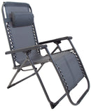 Sedia Sdraio Zero Gravity Reclinabile Pieghevole 188x65x110 cm in Acciaio e Textilene Grigia