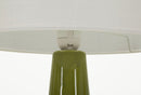 Lampada da Tavolo Gress Verde Ø30x51,5 cm in Ceramica e Ferro e Tessuto Verde e Bianco      