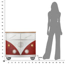 Mobiletto Van 90x42x81 cm Legno di Abete e MDF e in Ferro Rosso e Bianco