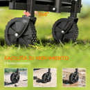 Carrello Pieghevole 64x40x60-84 cm Capacità 41L con 4 Ruote per Campeggio Giardino in Metallo e Tessuto Oxford Nero      