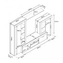 Parete Attrezzata Soggiorno Nobel 300x42x198h cm in Truciolare bilaminato Antracite