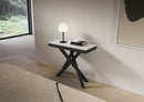 Consolle Allungabile 90-300x40x77 cm Saki Evolution Bianco Frassino Gambe Antracite 
