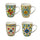 Set 4 Tazze Ø8,3x10,1 cm in Bone China VdE Tivoli 1996 Costiera