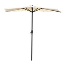 Ombrellone da Giardino a Mezzaluna 268x135x235 cm in Acciaio e Poliestere Beige 