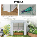 Serra per Piante 196x77x197 cm con 2 Finestre Laterali a Rete e Ingresso Avvolgibile in PE e Acciaio Bianco      