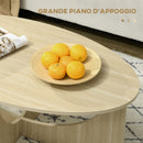 Tavolino Ovale 110x60x45 cm in Truciolato Rovere