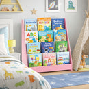 Libreria Montessoriana per Bambini 80x30x88 cm Scaffale in Legno Rosa      