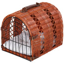 Trasportino in Vimini per Gatti con Cuscino Stile Vintage Marrone Varie Misure