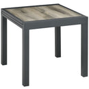 Tavolo da Giardino 80-160x80x75 cm Allungabile per 6 Persone in Plastica e Alluminio Beige      
