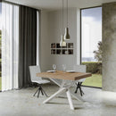 Tavolo Allungabile 140-244x90x77 cm Volantis Premium Quercia Natura Telaio Bianco 