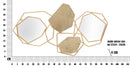 Specchio Stone 91x4x52 cm in Ferro e MDF e Specchio Oro      