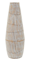 Vaso Resina Hanoi Ø17x47 cm in Resina Bianco effetto lavato      