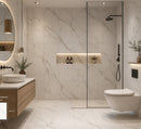 Set 22 Piastrelle Autoadesive per Pavimento e Parete 30x30 cm 2 mq in LTV PVC Effetto Marmo Bianco 
