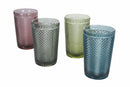 Set 4 Bicchieri Bibita in Vetro 350 ml Villa d'Este Home Tivoli Rombi
