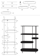 Libreria Saturno Tortora 118x31x139 cm in Metallo Grigio tortora      