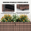 Letto per Orto Rialzato da Esterno 81x28x58 cm Fioriera Alta Capacità 45L con Fori di Drenaggio in Rattan Marrone      