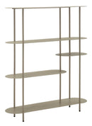 Libreria Saturno Tortora 118x31x139 cm in Metallo Grigio tortora      