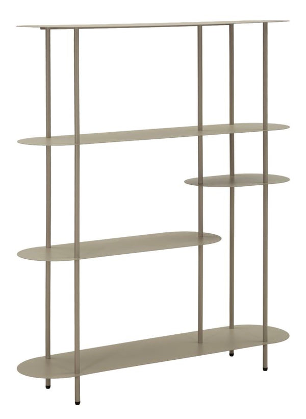 sconto Libreria Saturno Tortora 118x31x139 cm in Metallo Grigio tortora