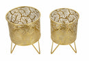 Porta Vasi Naty Coppia Ø16x20 cm - Ø13x20 cm in Ferro Oro      