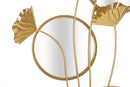 Specchio da Muro Triple Flow 65x8x88 cm in Ferro e Specchio e MDF Oro      