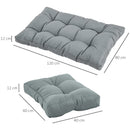 Set 3 Cuscini Seduta e 2 Schienali per Pallet in Poliestere Imbottito Grigio scuro
