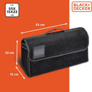BLACK+DECKER Borsa Organizer da Viaggio per Bagagliaio 55x15x23 cm Chiusura Velcro Nero      