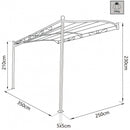 Gazebo Pergola Addossato 3,5x2,5 m in Acciaio Antracite