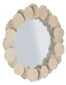 Specchio da Muro Dune 85x7,5x85 cm in Ferro e Specchio e MDF Crema      