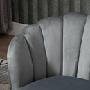 Poltrona Imbottita 66x72x79 cm in Velluto Grigia
